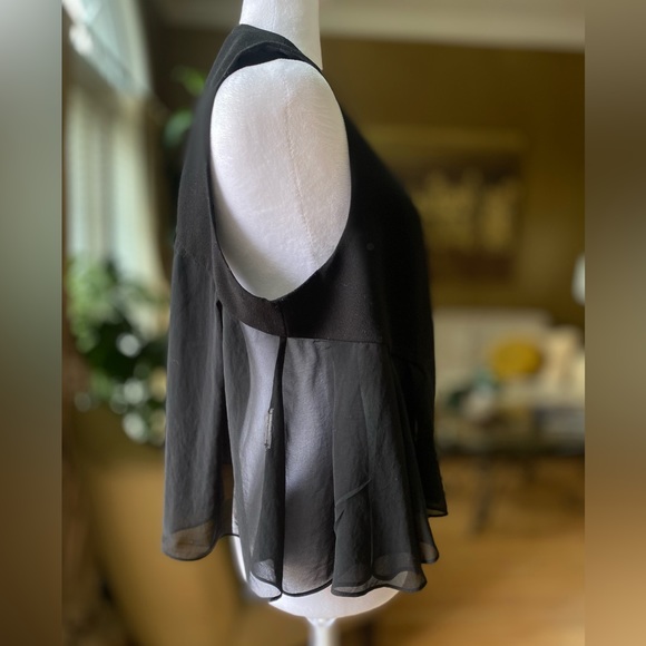 BCBGeneration Black Ladies vest with chiffon detail - Picture 2 of 11